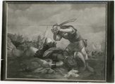 101.01-0005 Onbekend schilderij van David die op het punt staat een gevallen Goliath te doden, 1600-1650