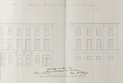 2-0022 no. 19. Voorgevel en zijgevel van woon- en pakuis te bouwen door P. Riemer, 1854