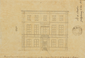 2-0064 no. 61. Voorgevel van een te bouwen huis naast dat van de heer notaris Terwindt aan de Rijnkade te Arnhem, 1855