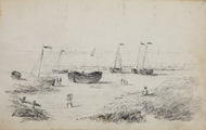 89.03-0073 Boten op het strand, 1850-1860