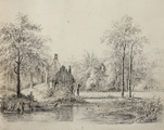 89.04-0021 Bosgezicht met huis aan het water, 1850-1860
