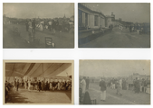 162-0005 Personen in schermkleding aanwezig ter gelegenheid van de internationale schermwedstrijden te Oostende in 1908, 1908