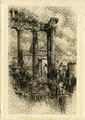 1221-0117 Prent van de Tempel van Saturnus te Rome, 1921