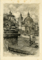 1221-0122 Prent van de Sint-Pietersbasiliek met beeldhouwwerken, 1921