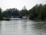 1159 Rijn met zicht op woonboten in de Haven van Coers, 09-04-2008