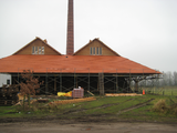 1847 buitenkant gebouw met nieuw dak steenfabriek De Bunswaard, 21-12-2011