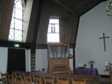 5452 interieur zaalkerk met zicht op orgel Nederlands Hervormde kerk Barchem, 01-12-2009
