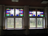 6490 glas-in-lood in geometrische patronen Marienbosch, 18-04-2012