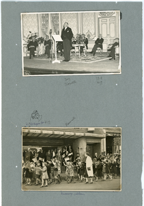 14-0002 Blad met twee foto's met burgemeester Bloemers en J.B.A. Kipp, 1938