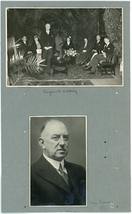 15 Blad met twee foto's van burgemeester de Monchy en burgemeester Bloemers, 1930-1940