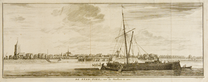31 De stad Tiel, van de Waalkant te zien, 2 juni 1741