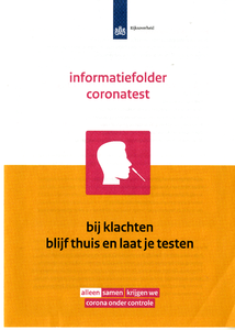  Informatiefolder coronatest van de Rijksoverheid en GGD Amsterdam