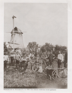 37; Herstelwerkzaamheden aan de tweede molen in het Gein te Abcoude in 1904