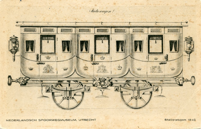  Afbeelding van de Statiewagen uit 1840, zoals gemaakt in de rijtuigenfabriek van Soeders