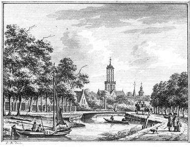 35193 Gezicht op de Biltsche Grift en de Biltstraat te Utrecht uit het oosten, met op de achtergrond de Domtoren en ...