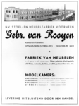 6412 Afbeelding van een advertentie van de N.V. Stoel- en Meubelfabriek voorheen Gebr. Van Rooyen aan de Poortdijk te ...