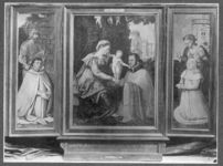 38354 Afbeelding van het altaarstuk uit de kapel van het Heilige Kruisgasthuis te Utrecht, voorstellende Maria met het ...