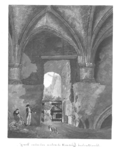 30940 Gezicht vanuit het zuidwestelijke bastion van kasteel Vredenburg te Utrecht naar het noorden.01-01-1816-31-12-1816