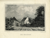 200546 Gezicht vanaf de weg over de Grebbeberg komende van Rhenen met het logement in het gehucht Grebbe en de ...