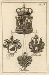 38702 Afbeelding van de wapens van de afgevaardigden Dönhof, Metternich en Bieberstein, vertegenwoordigers namens ...