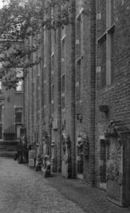 78687 Gezicht op een gedeelte van de gevel aan de binnenplaats van het Centraal Museum (Agnietenstraat 1) te Utrecht, ...