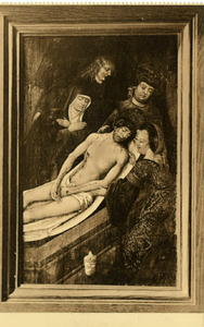 121512 Afbeelding van het in het tweede kwart van de 16e eeuw door Jan Baegert (?) vervaardigde schilderij Graflegging, ...