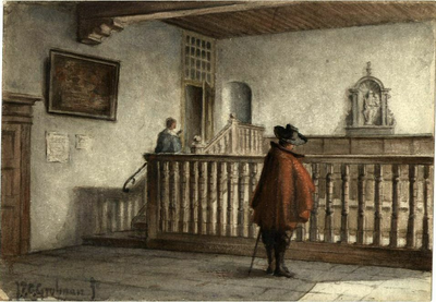 200109 Interieur van het stadhuis te Rhenen: de oude vierschaar.