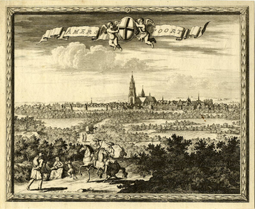 206007 Profiel van Amersfoort uit het zuidwesten vanaf de Amersfoortseberg met de Utrechtseweg.01-01-1675-31-12-1685