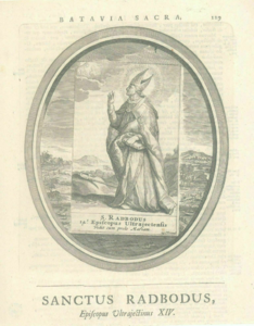 39145 Portret van Radboud, geboren 9de eeuw, aartsbisschop van Utrecht (900-917/918), overleden 917/918. Ten voeten uit ...