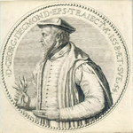 38903 Portret van George van Egmond, geboren 1504, bisschop van Utrecht (1534-1559), overleden 6 oktober 1559. Te halve ...