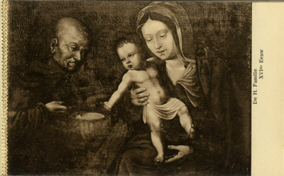 121515 Afbeelding van het in ca. 1600 vervaardigde, schilderij H. Familie uit de collectie van het Aartsbisschoppelijk ...