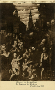 121517 Afbeelding van het in 1623 door Werner van den Valckert vervaardigde schilderij (portrait historié) Prediking ...