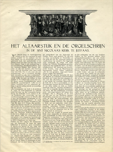 206172 Afbeelding van de predella (onderbouw van het altaar) (links) en van het altaarstuk (rechts) van het 16de-eeuwse ...