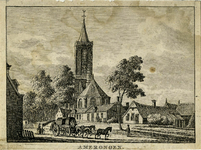 200346 Gezicht in het dorp Amerongen met de Nederlands Hervormde kerk.