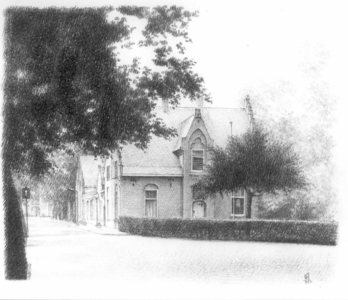 38447 Gezicht op de woning van de beheerder van de Rooms-Katholieke Begraafplaats St. Barbara aan de Prinsesselaan te ...