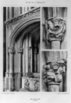 25554 Interieur van de Domkerk (Domplein) te Utrecht: gedeelte van de boog van Het Heilig Graf, met twee detailfoto's ...