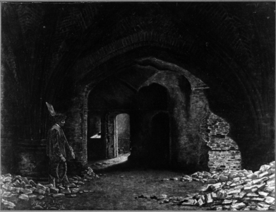 30946 Gezicht in het noordwestelijke bastion van kasteel Vredenburg te Utrecht.