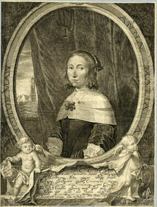 32074 Portret van Anna Maria van Schurman, geboren Keulen 5 november 1607, schrijfster en dichteres te Utrecht, ...