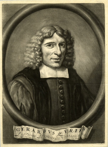 32192 Portret van Gerard de Vries, geboren 1648, hoogleraar in de wijsbegeerte aan de Utrechtse hogeschool (1674-1705), ...