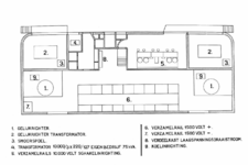 163415 Afbeelding van een plattegrond van een onderstation van de N.S. voor de voeding van de bovenleiding uit de tijd ...