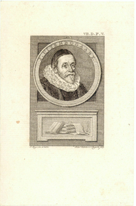 39354 Portret van Johannes Uyttenbogaert, geboren Utrecht 11 februari 1557, predikant te Utrecht (1584-1589) en te ...