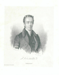 39097 Portret van J.A.D. Molster, geboren 1806, hervormd predikant (1837-1850), overleden 1850. Borstbeeld van voren.
