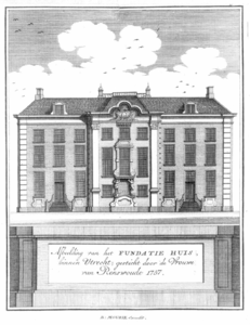 38371 Afbeelding van de voorgevel van de Fundatie van de Vrijvrouwe van Renswoude aan de Agnietenstraat te ...