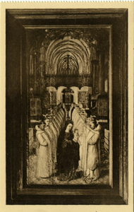 121513 Afbeelding van het in het eerste kwart van de 16e eeuw vervaardigde schilderij Verschijning van Maria met kind ...
