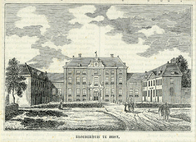 200979 Gezicht op de voorgevel en de zijvleugels van Het Slot te Zeist.01-01-1850-31-12-1870