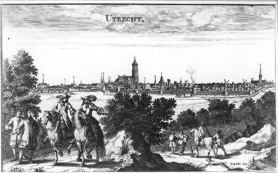 36188 Profiel van de stad Utrecht uit het noordoosten gezien, van het St.-Servaasklooster tot de Weerdpoort.
