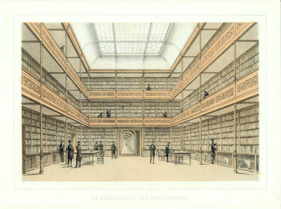 38173 Interieur van de Universiteitsbibliotheek (Wittevrouwenstraat 11) te Utrecht: de grote zaal.01-01-1859-31-12-1860