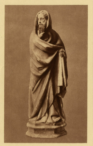 121496 Afbeelding van het, in het begin van de 15e eeuw vervaardigde, notenhouten beeld Apostel, uit de collectie van ...