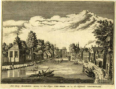 200687 Gezicht over de Vecht te Maarssen uit het zuiden, met links de theekoepel van de buitenplaats Ter Meer en - ...