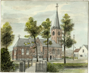 200735 Gezicht op de Nederlands Hervormde kerk te Maartensdijk uit het noordoosten.